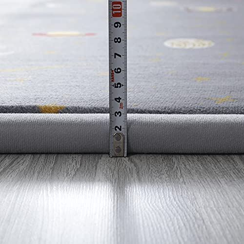 Loartee Coral Velvet Area Rug - 1" Thick Memory Foam Baby Play Mat, Washable Toddler Carpet, Home Decor For Living Room, Nursery, Kids Bedroom, Astral Gray #TOP1