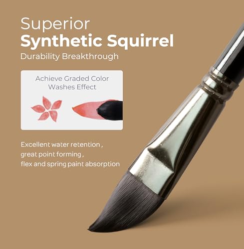 Image of Nicpro 24Pcs Watercolor Brushes, Professional Paint Brushes for Artists