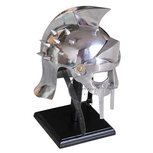Image of Gladiator Maximus Arena Helmet | Medieval Wearable Mens Helmet Full Size | Halloween Party Costumes | Larp Clothings Movie Dresses Full-Size for Cosplay, Renaissance Fairs, historical reenactment