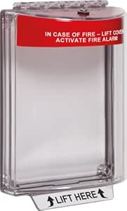 Safety Technology International, Inc. STI-13010FR Universal Stopper®, Flush Mount and Fire Label, Indoor/Outdoor Protective Polycarbonate Cover for Pull Stations or Call Points