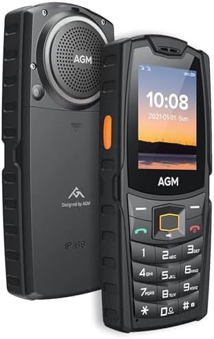 AGM M6 4G Rugged Phone, Large Button Cell Phones for Seniors, Waterproof/Dustproof/Drop-Proof, 2500mAh Battery, 109dB Powerful Speaker, 2.4” Touchscreen, Dual SIM Cards, T-Mobile Only, 48+128MB