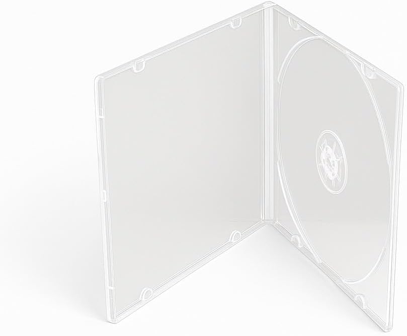 Generic CD DVD Case, 5.2mm Slim Single Clear PP Plastic, Lightweight & Durable Storage (100)