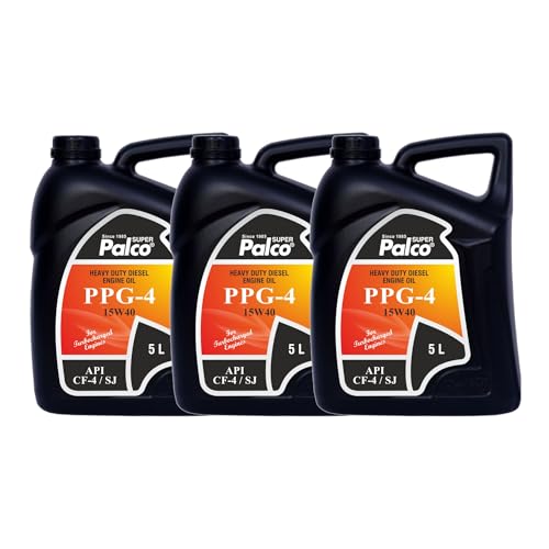 Image of PALCO PPG-4 15W40 | API:CF-4 /SJ & MB 228.1 Multigrade Engine oil for Diesel Commercial Road Transport Off Highway Vehicles | New Generation Automotive Vehicles | 5 Litres (Pack 3)