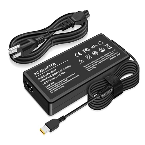 STLIERT Cargador de 135W Compatible con Lenovo Legion Y50 Y520 Y530, ideaPad Y50-70 Y50-80 Y700 3-15 L340, ThinkPad X1, Adaptador de Laptop ADL135NLC3A ADL135NDC3A 4X20E50558