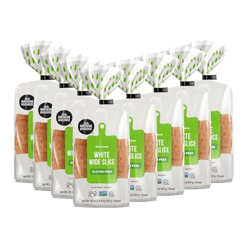 Little Northern Bakehouse Wide Sliced White Gluten Free Bread, Vegan Bread, Non-GMO and Allergy-Friendly, Gluten Free Food, Meals, Snacks - Wide Sliced White (8 pack, 20. oz each)
