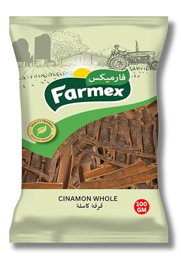 Farmex Cinnamon Whole 100g | Premium Ceylon Cinnamon Sticks | True Cinamon Quills for Tea Cooking & Baking | Natural Digestive Aid | Aromatic & Sweet Flavor | Bulk Pack