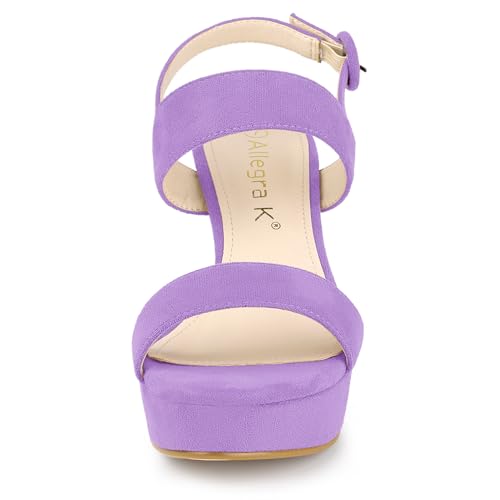 Image of Allegra K Women's Slingback Platform Heels Chunky High Heel Sandals