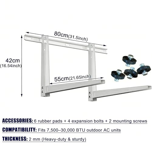 Patins en caoutchouc anti-vibrations avec support mural mini-split