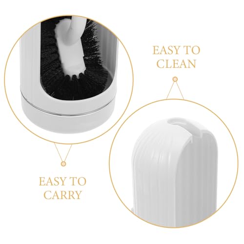 Brosse de toilette incurvée manche long acier inoxydable avec support DOITOOL - 4