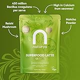 Naturya Energizing Matcha Superfood Latte Blend 250g - Creamy Vegan & Gluten-Free Matcha Green Tea with Coconut Milk, Reishi Mushroom, Live Bio Cultures & Seaweed Calcium for Digestion & Bone Health - Image 4