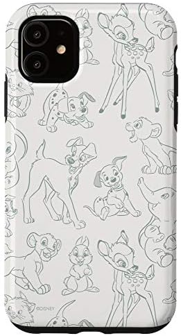 iPhone 11 Disney Classic Characters Simba Dumbo Bambi Allover Print Case