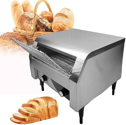 Commercial Conveyor Toaster for Catering - Automatic Electric Bread Oven with Adjustable Temperature Control - Ideal for Buffets & Bakeries - Toasts Up to 450 Slices/Hour