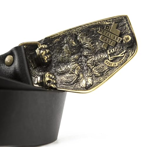 Leather belt with Archangel Michael belt buckle, Handmade Christian San Miguel belt buckle with leather belt for men and women3