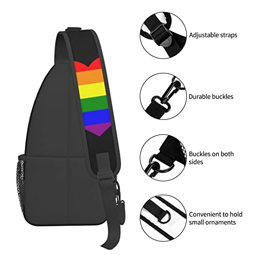 Mochila bandolera LGBT Gay Pride unisex negra miniatura 6