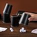 Leather Dice Cup Set, 5 Black Leather Dice Cups + 25 Dice + Exclusive Storage and Transport Case Made of Faux Leather