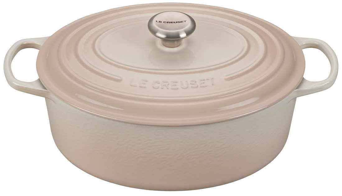 Le CreusetEnameled Cast Iron Signature Oval Dutch Oven, 6.75 qt., Meringue