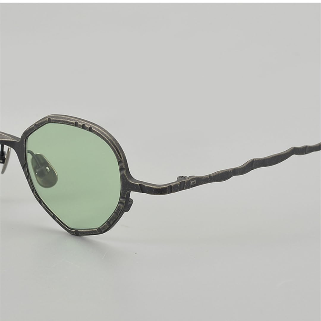 Okulary przeciwsłoneczne Steampunk Retro Polygonal Pure Titanium Frame Fashion UV400 Outdoor