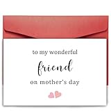 SuperShunhu Funny Mother’s Day Card for Friend, Best Friend Mothers Day Card, Poem Mother’s Day Card for Her, To My Wonderful Friend On Mothers Day Card