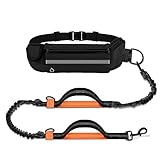 Libera sus manos: Waist wearing makes your hands free while control the dog. The adjustable waist belt could fit the waist from 24" to 43", freely use your phone or wheel the buggy without feeling restrained by your dog's movements.