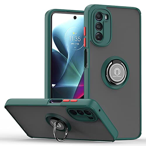 Compatible with Moto G 5G 2022 Bracket Phone Case,Compatible with Motorola Moto G 5G 2022 Ace [Car Mount Magnetic Stand] [PC+TPU] Anti-Drop Green