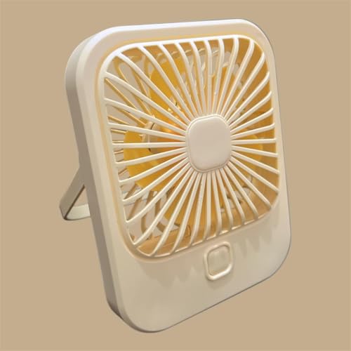 Image of Litehom Small Desk Fan, 2000mAh Rechargeable Fan Battery Powered, 180Foldable Portable Fan, 3 Speeds Adjustable USB Fan Silent Powerful for Home Office Travel Outdoor (WHITE)