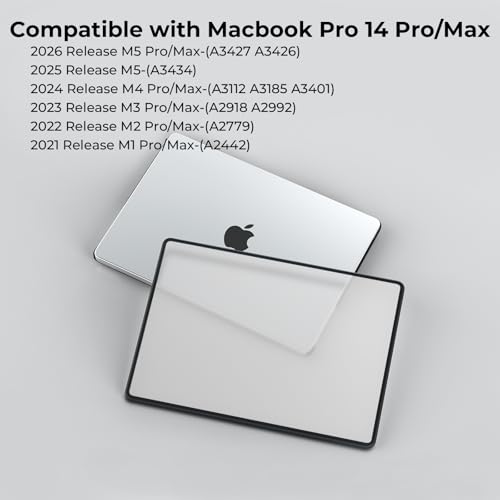 Image of BlueSwan Case Compatible for 2021-2023 MacBook Pro 14 inch M3 A2918 A2992 M2 A2779 M1 A2442 Pro /Max Chip with Touch ID, Anti-Rupture Soft TPU Frame + Ultra-Thin Matte Protective Cover (Clear)