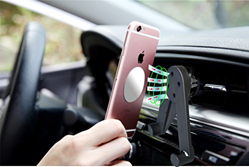 Nettech WT-100 Universal Air Vent Magnetic Car Mount Holder with Fast Swift-Snap Technology for Smartphones and Mini Tablets, Black