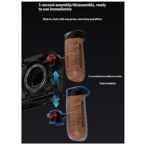 Empuñadura lateral de madera para evitar vibraciones y caídas de cámaras DSLR 2
