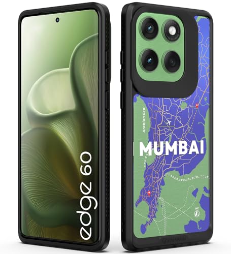 Image of KAPAVER GPS Edition Back Cover Case Compatible with Motorola Edge 60 (PC + TPU) (Mumbai-Black)