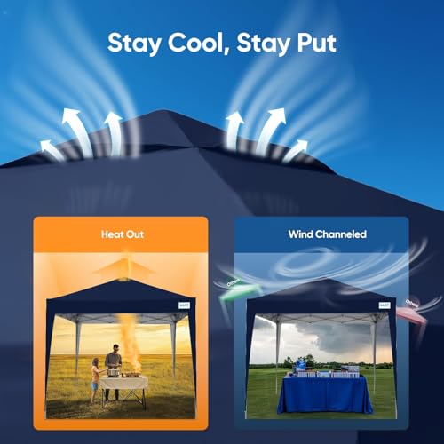 Quictent Portable Pop Up Canopy Gazebo with Carry Bag, 3x3m (10x10ft) Lightweight Shelter Tent for Parties, Camping, Festivals, Garden Events, Navy - Image 2