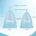Menstrual Cup (1Large + 1Small Cup + 1Storage Bag) Period Cup for Heavy&Light Flow Soft and Reusable Moon Cup HQ Silicone Tampons and Pads Alternative, Blue …