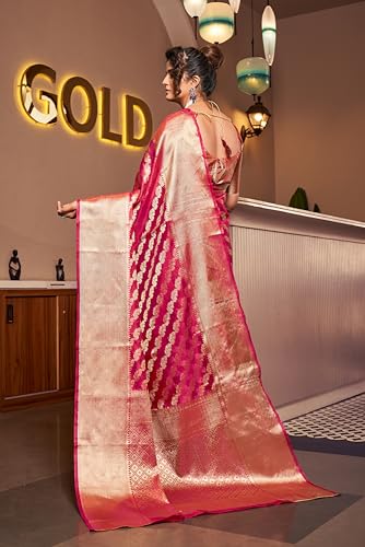 Image of SWORNOF Women's kanjivaram banarasi silk saree for Patola festival Wedding silk with rich pallu Design sarees for women with blouse piece