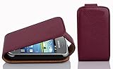 Cadorabo Funda para Samsung Galaxy Pocket Neo in Burdeos Violeta - Cubierta Proteccíon Estilo Flip de Cuero Sintético Estructuro - Etui Case Cover Carcasa