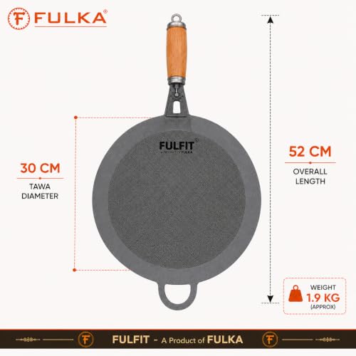 Image of FULFIT Pure Iron Dosa Tawa | 12 Inch, Pre-Seasoned Cookware | Even Heating, Naturally Non-Stick, Iron Rich Cooking, Durable Build Pre-Seasoned (Dhosa - 30CM - 1.9KG)