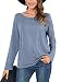ZANZEA Women's Solid O Neck Long Sleeve T Shirt Casual Knit Tops Blouse Pullover Navy US 16/Tag Size 2XL