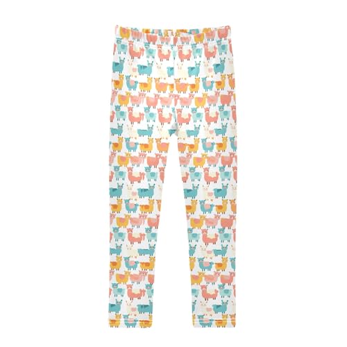 Color Alpaca Cute 2 Girls Leggings Athletic Pants Tights Stretch Bottom