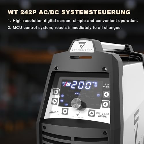 S STAHLWERK TIG Welder 200A AC DC Pulse Aluminum Full Digital Control 110V/220V Dual Voltage Welding Machine