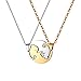 Cupimatch Collana Coppia Lui e Lei Fidanzati Ciondolo Puzzle Gattino Catena Acciaio Inossidabile Oro Argento(1 Coppia),Regalo Valentine's Day Natale Compleanno
