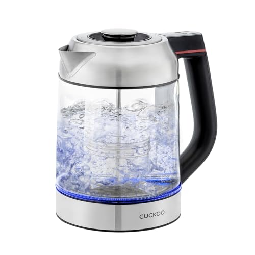 CUCKOO Electric Tea Kettle with Infuser, Glass Electric Kettle with Multi-Temperature Control, Easy to Read LED Lights, 1.7 Liter Capacity Tea Maker Pot (CK-G170BS)