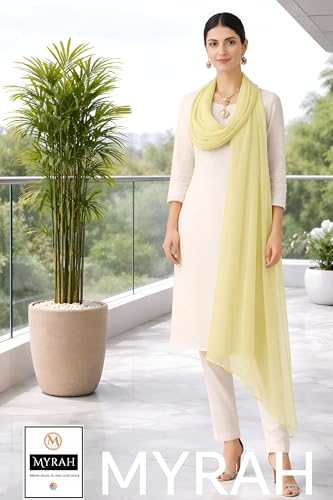 Image of MYRAH Chiffon Solid Casual Daily Use Dupatta For Women's & Girls Length - 2.50 Meter