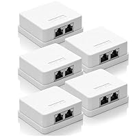 deleyCON – deleyCON CAT 6a Netzwerkdose 2x RJ45 Buchse FTP 10 Gbit, 5 S