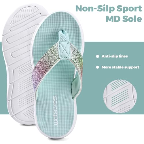 Image of WateLves Girls Flip Flops Non-Slip Casual Thong Sandals Summer Sandal Shoes for Beach Swim Pool (Little Kid /Big Kid)