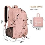 45L Hiking Backpack with Rain Cover, Lightweight Foldable Camping Backpack for Trekking, Water-Resistant Daypack with Hiking Pole & Mat Carrying System,Pink - Image 2