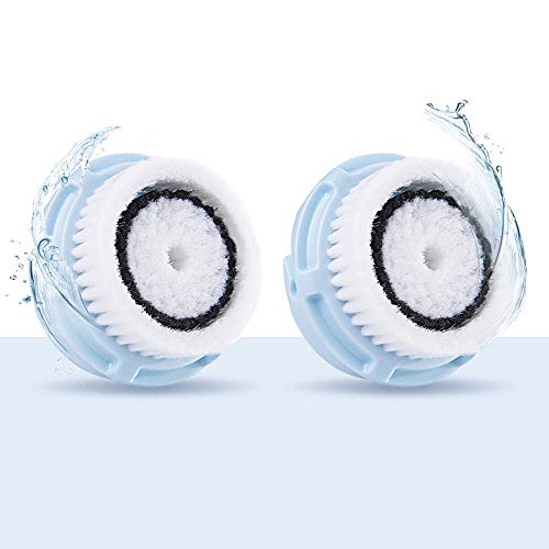 Replacement Facial Cleansing Brush Heads, Facial Cleansing Brush Head, Exfoliator Facial Brush Heads, for Acne Prone, Clogged, Enlarged Pore, Deep Pore Sensitive Skins (Black/2 Pack)