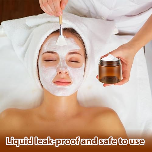 50 PCS 2 Oz Amber Jars with Lids Small Jars with Lids Amber Plastic Containers with Lids Leak Proof Amber Cosmetic Jars with Black Lids for Creams,Lotion, Powder, Ointments3