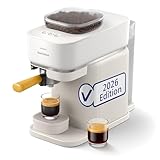 Philips Baristina Espressomaschine – Automatisches Mahlen, Tampen & Brühen,16 Bar, Kaffeemaschine mit Mahlwerk & Siebträger, leichte Reinigung, Espresso & Café Crema, Naturweiß/Mangogelb (BAR305/03)