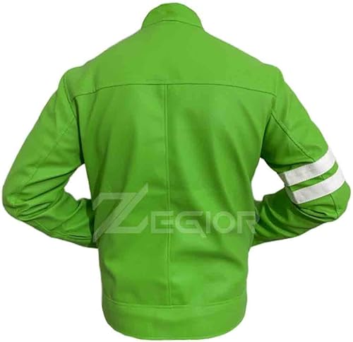 Miniatura 3 de Chaqueta de cuero verde Ben-10 para hombre, tallas XXS-4XL