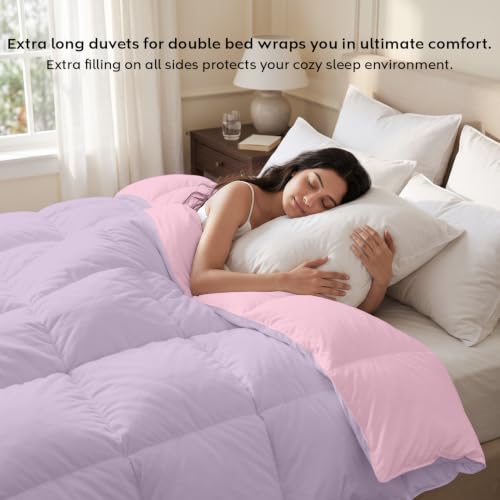 Image of AYKA Reversible Comforter 220 GSM Microfiber Reversible AC Comforter /Blanket for Winter /Quilt /Dohar /Duvets for King Size Blanket /Comforter Double Bed (Mauve & Cameo, 90 * 100)