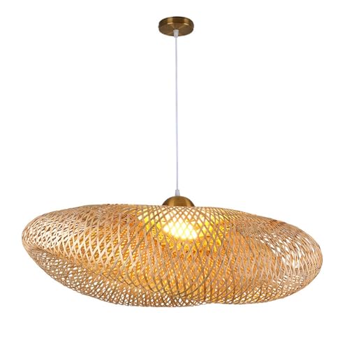 Lampe suspendue en rotin osier lustre industriel salon café hôtel