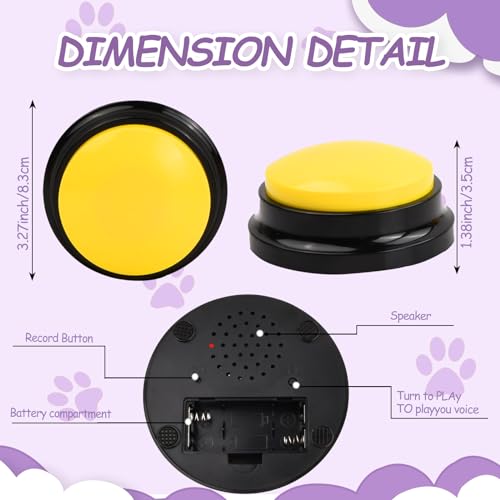 Miniatura 2 de 5 Piezas Botones Parlantes Para Perros, Grabable Zumbadores De Entrenamiento Botones De Comunicación Para Mascotas, Boton Para Hablar De Perros, Botón De Conversación Para Perros
